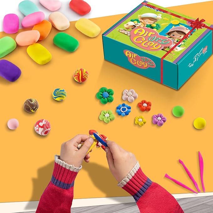 Air Dry Clay - 78 Colors Magic Clay, Modeling Clay Starter Kit, Safe & Non-Toxic, Colorful DIY Clay for Kids, with Accessories and Sculpting Tools, Great Gift for Boys & Girls