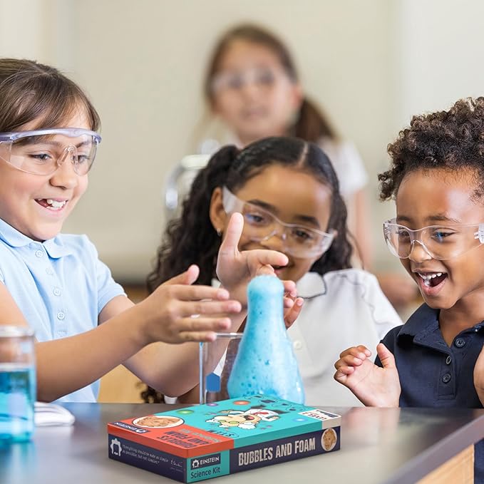 Einstein’s Bubbles and Foam LAB Science Kit for Kids. STEM for Boys & Girls Detailed Picture Guide Included.