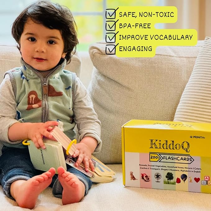 207 Thick Flash Cards for Toddlers, First Words Flashcards, Letter, Number, Color, Animal, Baby Flash Cards, Ages 1 2 3 4, Toddlers Learning Flash Cards, Montessori Toys Curious Activity Cards