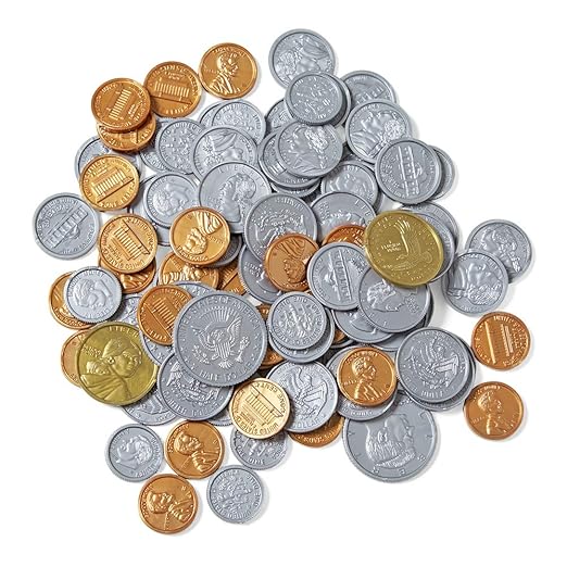 hand2mind Fake Money Coin Classroom Set, Detailed Fake Coins, Prop Money, Toy Money, Play Money for Kids, Realistic Money, Pretend Money for Kids Learning, Play Money Set, Plastic Coins (Set of 768)
