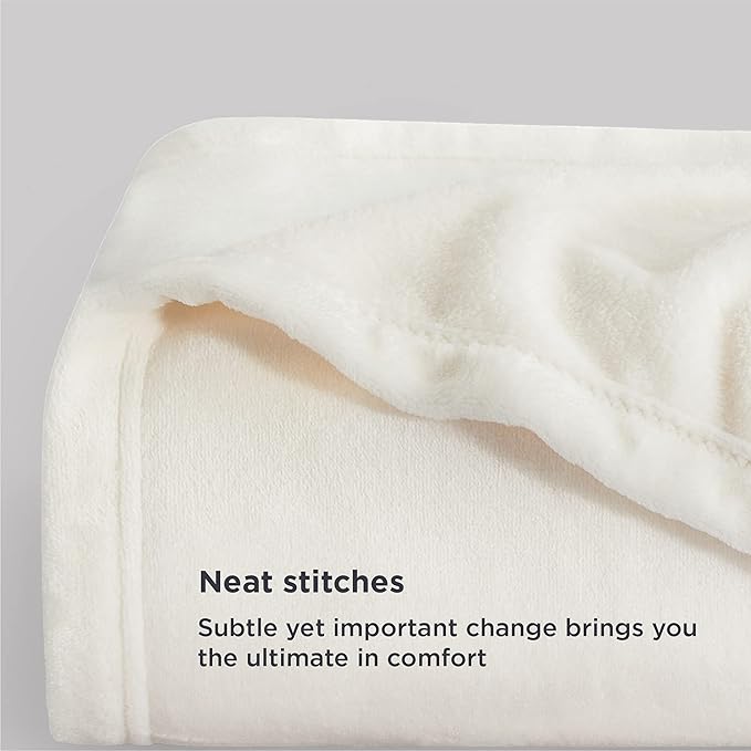 Bedsure GentleSoft Twin XL Fleece Blanket Dorm Bedding - Lightweight Soft Cozy Blankets for Bed, Sofa, Couch, Travel, Camping, Cream, 66"x90"