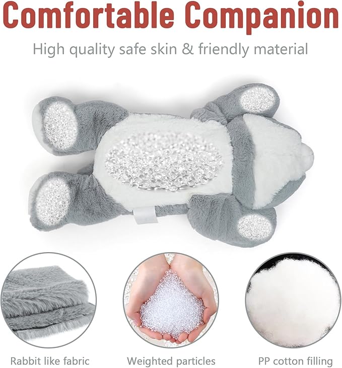 Niuniu Daddy 20" | 3.3 Pound Weighted Cat Stuffed Animals for Kids, Weighted Cat Plush Toy for Toddler Teens Adults, Large Grey Kitty Plushies Pillow with Soft Fur for Present Christmas Birthday