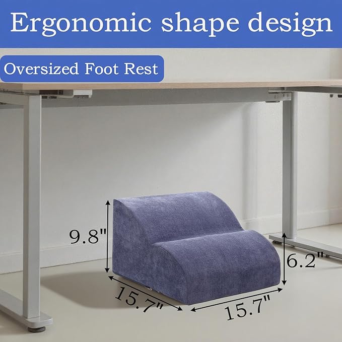 Foot Rest for Under Desk at Work.Multifunctional 3-Tier Foot Stool,with Washable Footrest.for Under Desk,Office Chair Gaming Chair & Sofa,Leg Elevation Pillow,Supports Posture-Light Blue