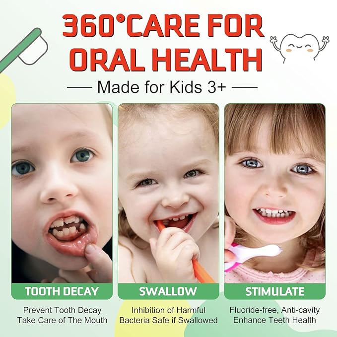 Foam Toothpaste Kids,Toddler Whitening Toothpaste with Low Fluoride & Natural Formula to Reduce Plaque,Kids Foaming Toothpaste for U Shaped Toothbrush for Children (Watermelon)