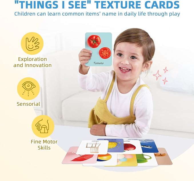 Montessori Baby Toys 6-12 Months, 7 in 1 Educational Toys for Toddlers Early Learning Present (Soft Building Blocks, Object Permanence Box, Rattle, Texture Cards, Wooden Egg, Wooden Book)