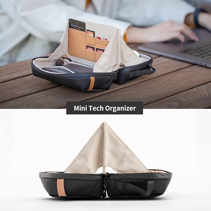 PGYTECH Mini Travel Tech Organizer, Waterproof Tech Pouch, Electronics Accessories Organizer Carrying Case, Organizer Bag for Cables, Cord, Phone Batteries, Charger, Photography SD Card, Green