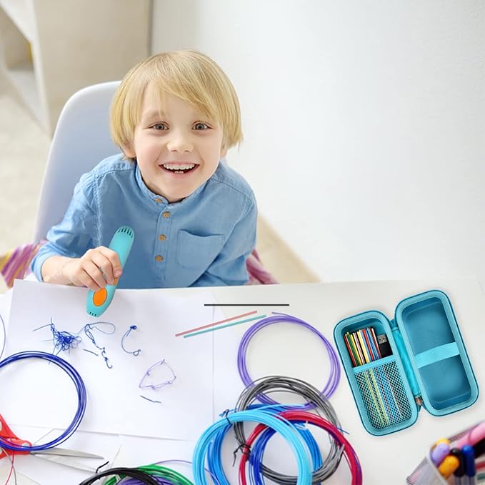 GWCASE Case Compatible with 3Doodler Start+ Essentials for 3D Pen Set for Kids, for 3D Pens Storage Organizer Carrying Holder Fit for 3D Printing Pen, Plastic Refill Blister (Box Only)-Dark green