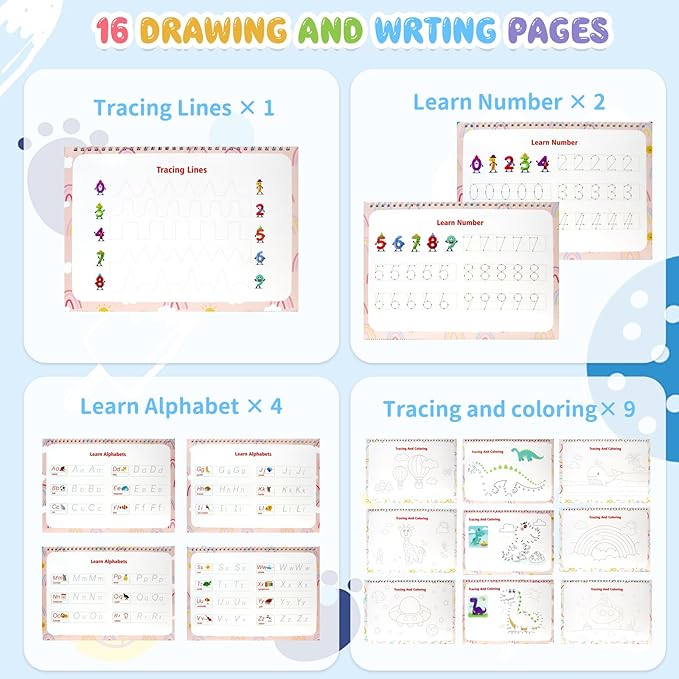 Montessori Busy Book for Toddlers 1-3 3-5, My Preschool Busy Book Sensory Toys for 3 4 5 6 Year Old Kids, Education Workbook Learning Activities - Christmas Birthdays Gifts for Boys and Girls