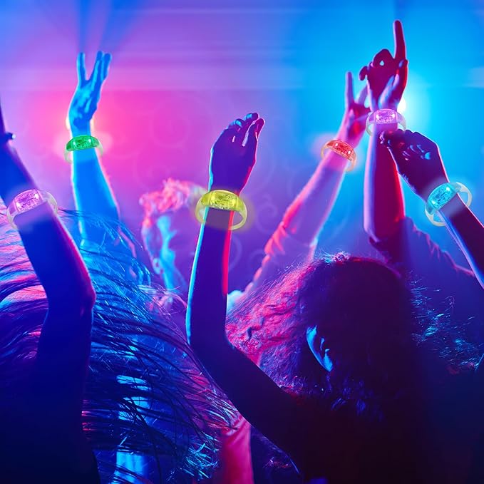 20 Pcs LED Glow Bracelets Sound Activated LED Bracelets Light Up Bracelets Music Control Color Changeable Party Favors for Rave, Concerts,Wedding,Birthday,Carnival,Valentine's Day,Class Reward