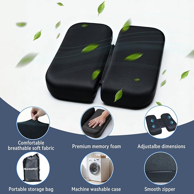 Adjustable Seat Cushion, Memory Foam Office Chair Cushion, Car Seat Cushion, Foldable Travel Cushion for Tailbone Pain, Sciatica Pain Relief, Lifting Cushion for Sitting, Driving, Traveling(Medium)