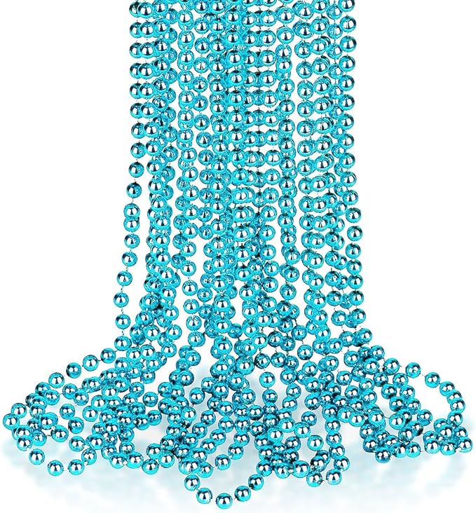 Light Blue Bead Necklaces, 30" (Pack of 50) - Vibrant Design, Perfect for Weddings, Parties, Events, Gatherings, & Gifts