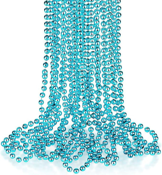 Light Blue Bead Necklaces, 30" (Pack of 50) - Vibrant Design, Perfect for Weddings, Parties, Events, Gatherings, & Gifts