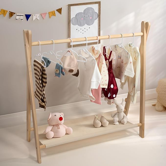 Kids Hangers,Stackable Baby Hangers 100 Pack,Ultra Thin Kid Hangers for Space Saving, Durable Baby Clothes Hangers for Kid Kids Toddler Child Children,Windproof Toddler Hangers White