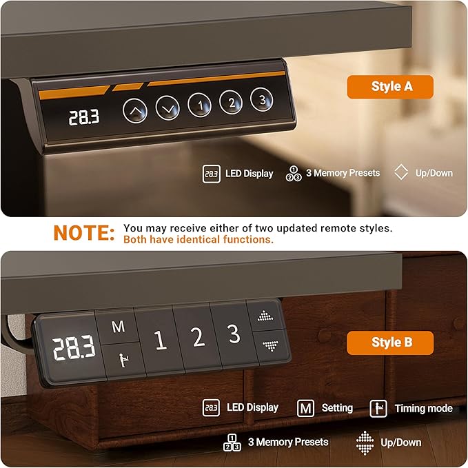 YDN Electric Standing Desk Adjustable Height, 40 x 24 Inches Stand up Desk with Cable Management, Home Office Desks with Splice Board & Black Frame, Black Top