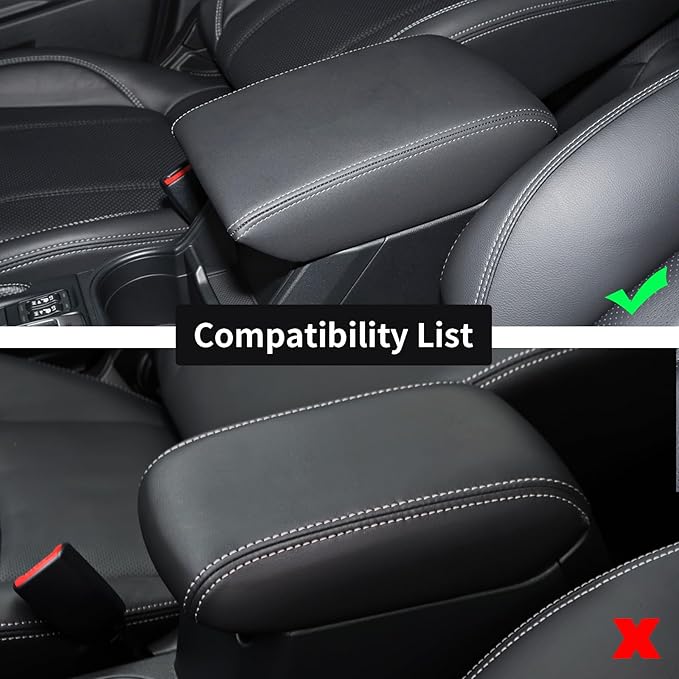 GIANT PANDA Custom Car Center Console Armrest Cover Fit 2019 2020 2021 2022 2023 2024 2025 Subaru Forester,Waterproof Faux Leather Middle Console Cover Protector - Full Protection - Black