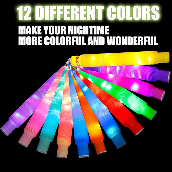 15 PCS Glow Sticks, Glow in The Dark Party Supplies, Bulk Light Up Party Favors, Glow Bracelets Necklaces, Neon Party Decorations,Valentine's Day Birthday Wedding Camping Fun