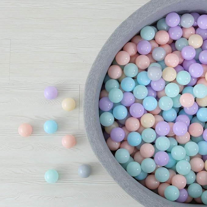 GOGOSO Macaron Ball Pit Balls 50 Pack - Enhance Decor and Enjoy Playtime Phthalate Free BPA Free