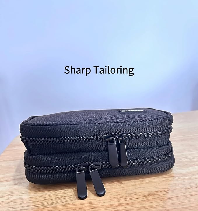Zealearn Travel Tech Carrying Pouch - Portable Electronics Organizer Travel Case, Portable Tech Organizer, All-in-One Storage Bag for Charging Cable (Small, Black, Small)