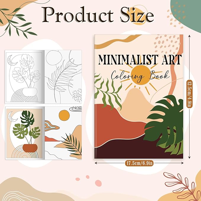 Coloring Book for Adult Coloring Book Bulk, DIY Art Coloring Book for Adult Drawing Book with Flower Words for Party Favors Goodie Bag Filler(24 Pcs,Minimalist)