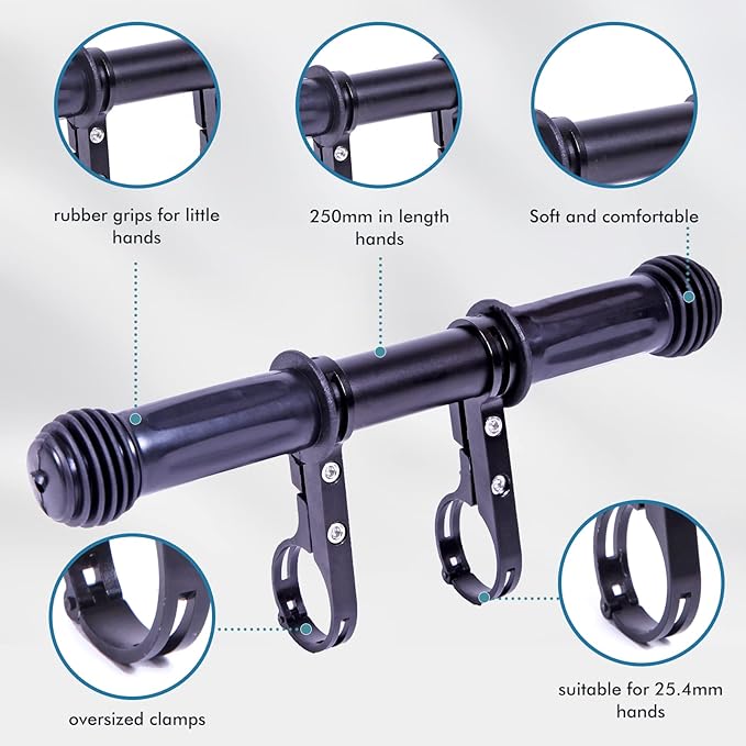 Kids Bike Seat with Handlebar Attachment Detachable Front Mounted Child Bicycle Seats with Foot Pedals for Children 2~5 Years Compatible with All Adult Mountain Bikes