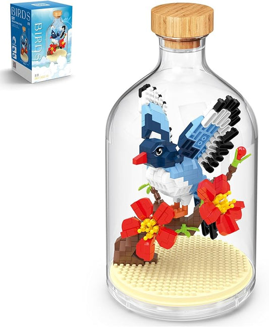 Thcbme Bird Animals Building Block Toy Set, Parrot, Swallow, Eagle, Creative Set to Build and Display, Compatible with Lego 6254100 Building Accessory, Great Gift for Kids with Ages 6+(Magpie 489pcs)