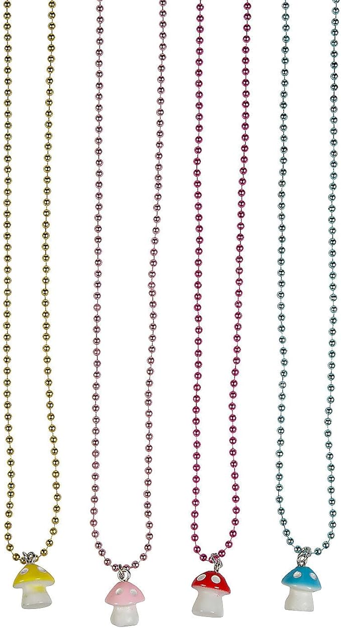 Fun Express Mushroom Charm Necklaces - 12 Piece