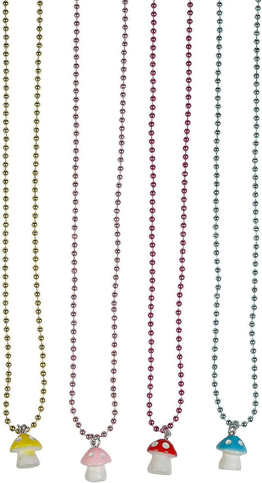 Fun Express Mushroom Charm Necklaces - 12 Piece