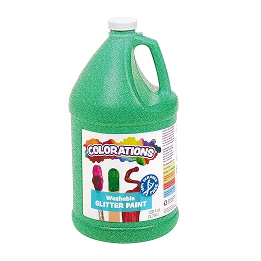 Colorations Washable Glitter Paint, Gallon, Green, Non Toxic, Vibrant, Bold, Kids Paint, Craft, Hobby, Fun, Art Supplies, 1 Gallon