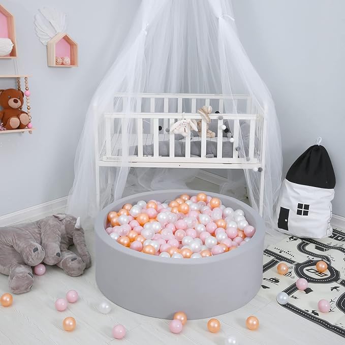 GOGOSO Baby Ball Pit Balls -100pcs Small Crush Proof Plastic Play Ball Pool Pits for Toddlers 1-3 Play Tent, Kids Birthday Party, Baby Playpen Yard, Kiddie Pool