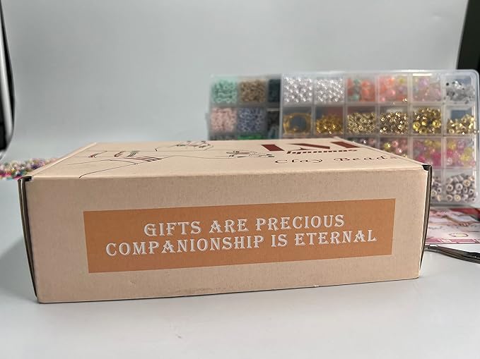 Clay Beads 8500 Pcs 2 Boxes Bracelet Making Kit - 24 Colors Polymer Clay Beads for Bracelet Making Set - Heishi Disc Beads for Jewelry Making kit with Charms and Gift Pack for Girls