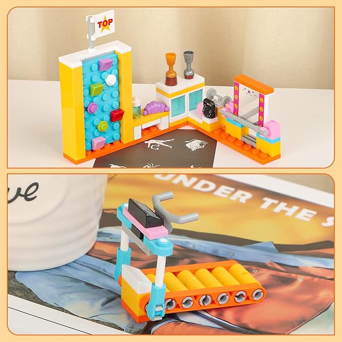 Friends House Building Block Sets, Girls Gym Fitness Room Friendship Playhouse Apartment Bricks Kit Birthday Roleplay Gifts for Old Kids 6+ 6-12 8-12