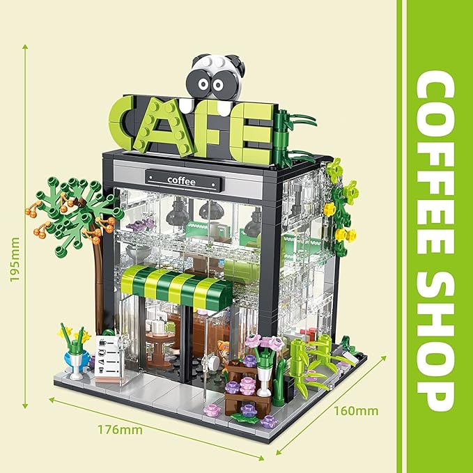 QLT Coffee Shop Building Set, Friends House Create Elegance and Warmth Environment, Nice Gift with Beautiful Gift Box for Girls 6-12 and Building Blocks Lover (589 Pcs)