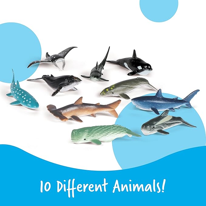 Learning Resources Ocean Animals - 50 Pieces, Ages 3+ Toddler Learning Toys, Perfect for Math Counters and Imaginative Play