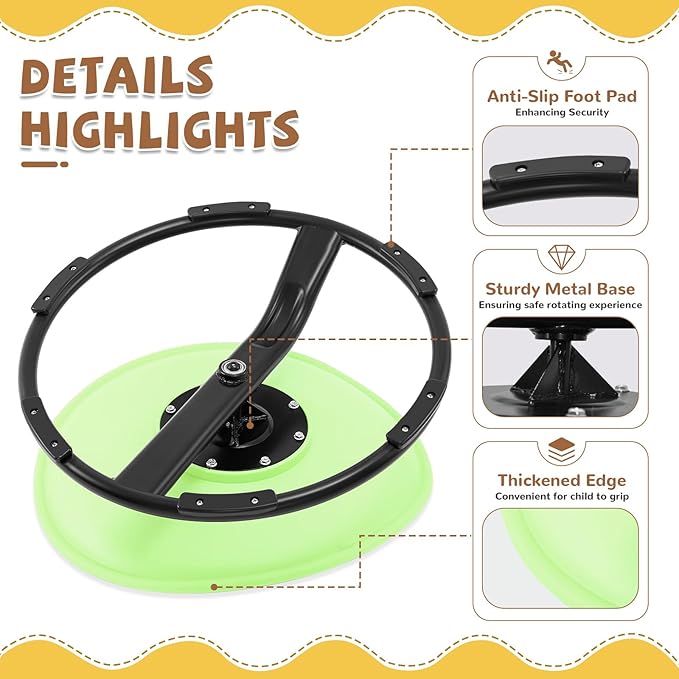 Zhenx Spinning Chair for Kids, Autism Kids Swivel Chair, Kids Sensory Chair, Spinning Chair for Autistic Kids & ADHD Children, Sit and Spin Training Body Coordination (Green)