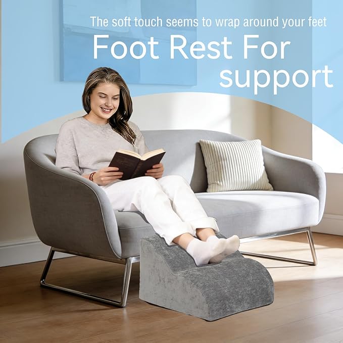 Foot Rest for Under Desk at Work.Multifunctional 3-Tier Foot Stool,with Washable Footrest.for Under Desk,Office Chair Gaming Chair & Sofa,Leg Elevation Pillow,Supports Posture -Dark Grey