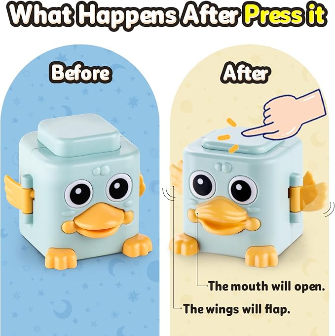 Stacking Toys for Toddlers, 6 Pcs Cause and Effect Toys Animal Push Game, Sensory Montessori Fine Motor Skills Fidget Toys for Ages 2 3 4 5 6 Year Old Boys Girls Kids Birthday Gifts