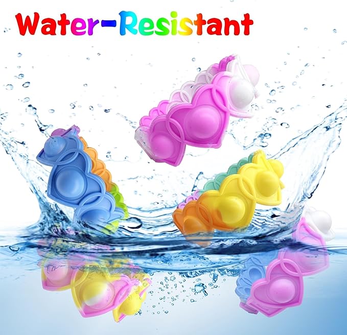 30 Pcs Valentine's Day Pop Bracelets Toys with Cards Heart Pop Bracelets Bubble for Kids School Classroom Prizes, Valentine's School Class Exchange Cards and Kids Party Favors