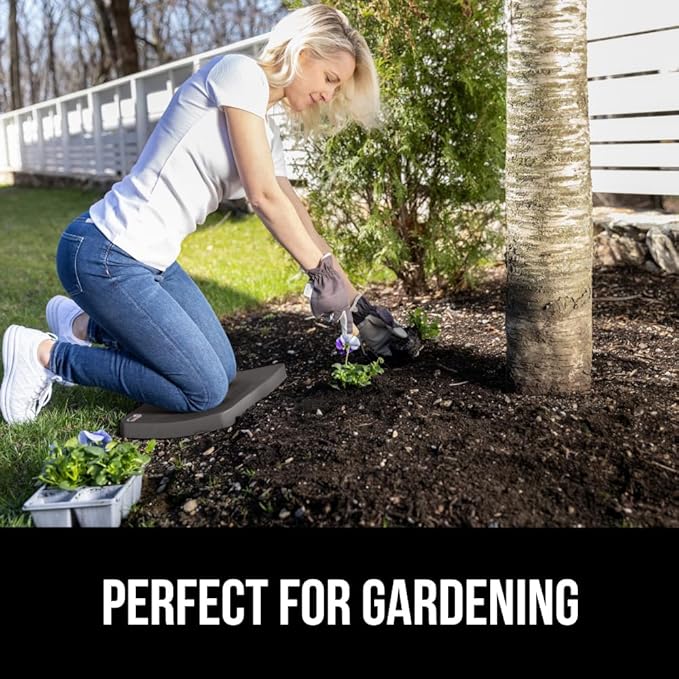 GORILLA GRIP Extra Thick Patent Pending Soft Foam Kneeling Pad, 2 PK, Supportive Large Cushion Knee Pads for Gardening, Baby Bath, Dirt and Water Resistant, Workout, Garden Supplies, 17.5x11, Charcoal