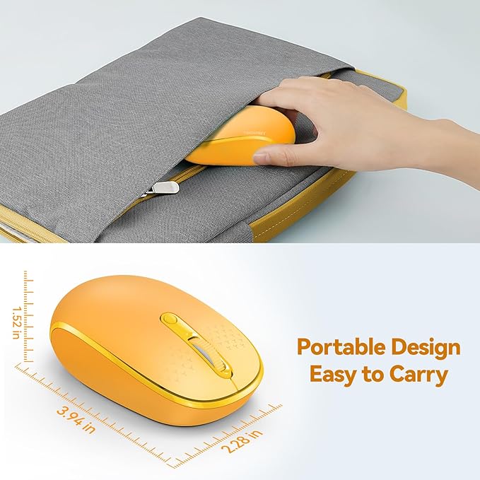 TECKNET Wireless Mouse, 2.4G Quiet Computer Mouse with USB Receiver, 4 Buttons Portable Cordless Mice for Chromebook, Laptop, PC, Mac, 800/1200/1600 DPI