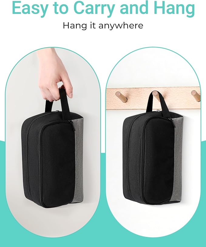 Elviros Travel Toiletry Bag for Men Hanging Dopp Kit Shaving Bag Toiletries Organizer Small Tool Medicine Hygiene Bag for Traveling Pouch(Dark Grey,Large)