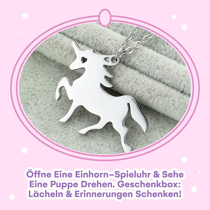 Jewelkeeper Jewelry Box for Girls - Unicorn Music Box with Necklace and Bracelet Gift Set - Enchanting Unicorn Decor, Keepsake Storage, Durable Design for Accessories - Ideal Gift