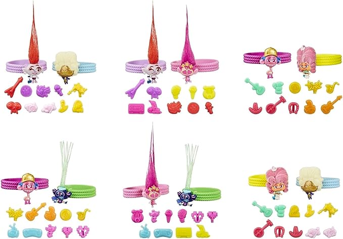 Hasbro Trolls DreamWorks Tiny Dancers Friend Pack with 2 Tiny Dancers Figures,2 Bracelets,and 10 Charms,Toy Inspired by The Movie World Tour