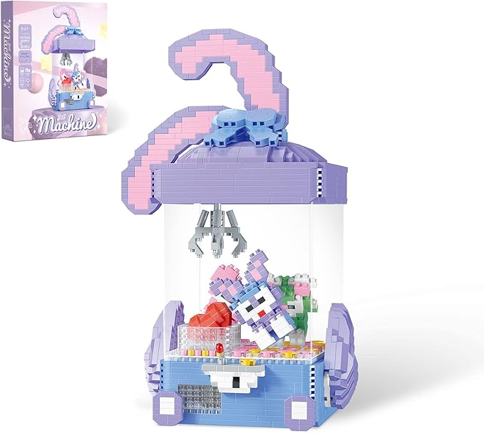 Toy Building Set Purple Doll Cute Micro Bricks Building Blocks Model Set, 1609 Pcs Collectible Ideas Teen Girl Gifts Age 14 and up, with LED Lights DIY Decoration Home