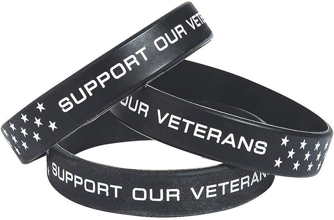 Fun Express SUPPORT OUR VETERANS BRACELETS - Jewelry - 12 Pieces