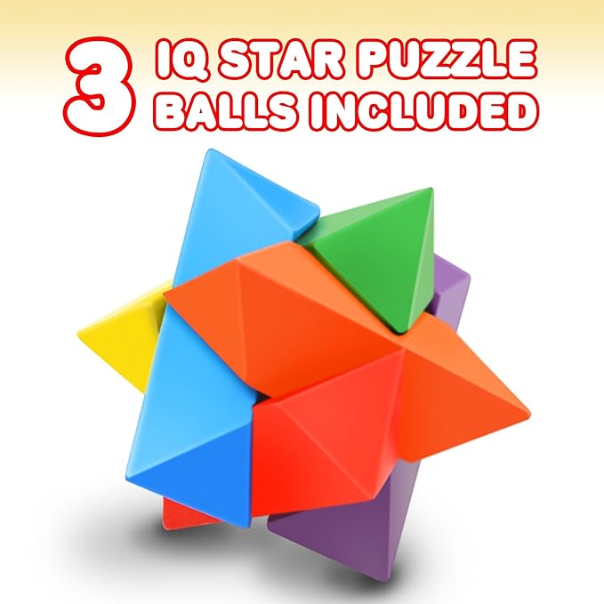 IQ Challenge Set, Fun Puzzle Balls with Free Colorful Instruction Guide by Gamie, Party Games, Fidget Brain Teaser Puzzles, Includes 12 Fun and Challenging Puzzle Balls, Great Educational Toy for Kids