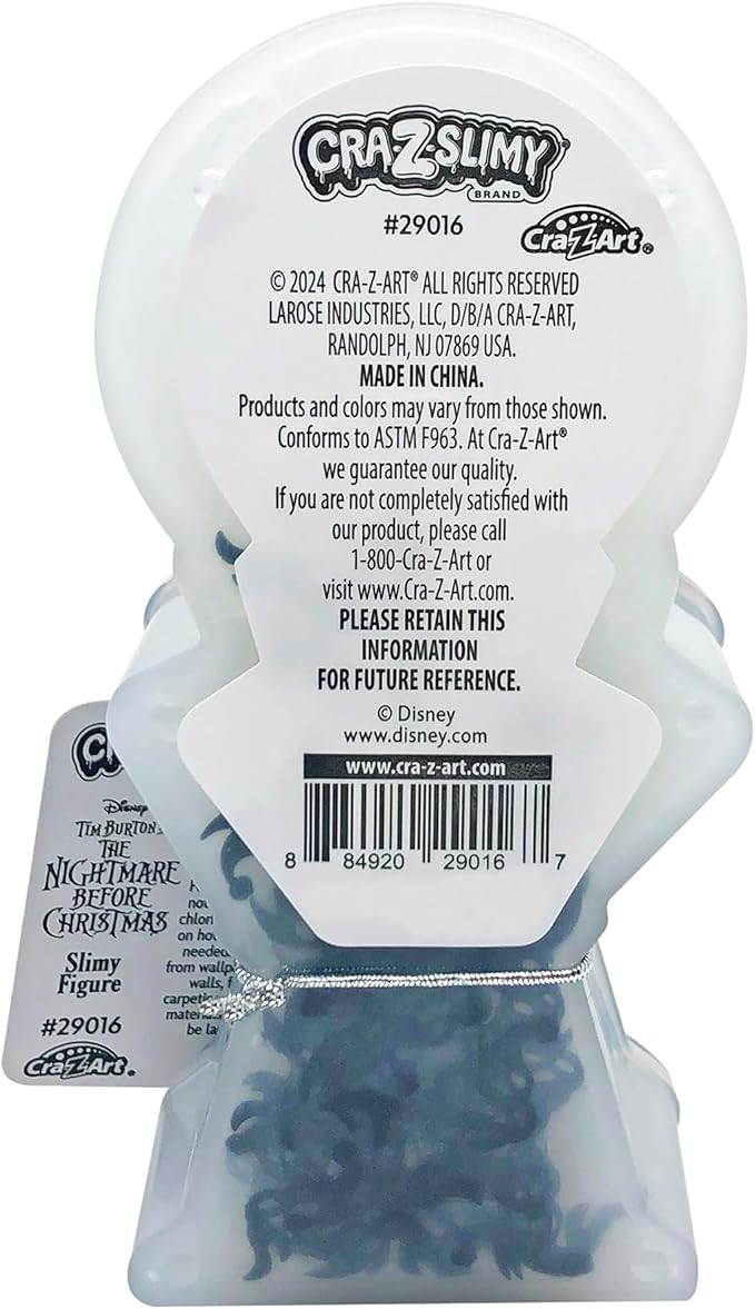 CRA-Z-Slimy The Nightmare Before Christmas Jack Skellington Slime Toy - Glossy, Stretchy, Jack Slime with Bat Shaped Confetti Mix-Ins for Boys and Girls, The Nightmare Before Christmas Kid Toy Gift