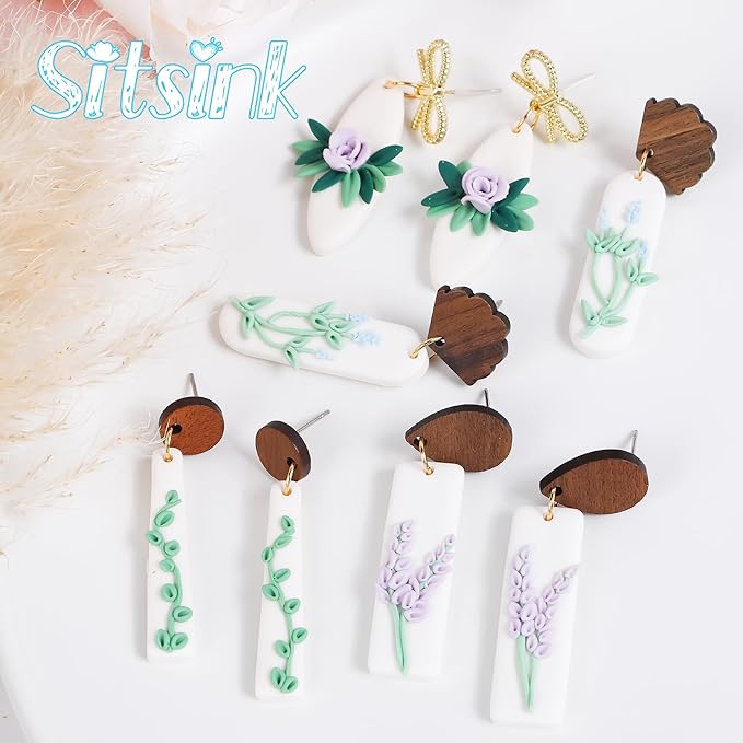 Sitsink Basic Polymer Clay Cutters -16 Pcs Dangle Clay Cutters for Polymer Clay Jewelry, Rectangle Polymer Clay Earring Cutters, Oval Clay Jewelry Cutters, Basic Drop Dangle Clay Earring Cutters