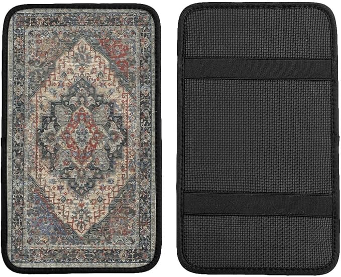 DORKEIXIA Boho Style Aztec Auto Center Console Armrest Pad Universal Car Center Console Cover Seat Box Cover for Sedan, Van, SUV, Truck Car Accessorie