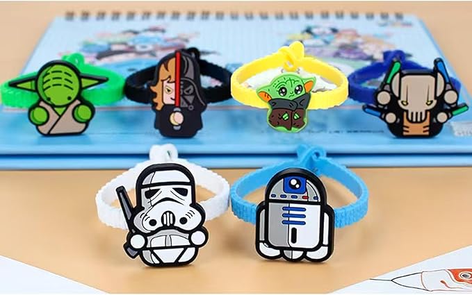 15 Pack Rubber Bracelets Wristband Bracelets for Birthday Party Supplies Favors Prize Rewards (15PCS StarWars)