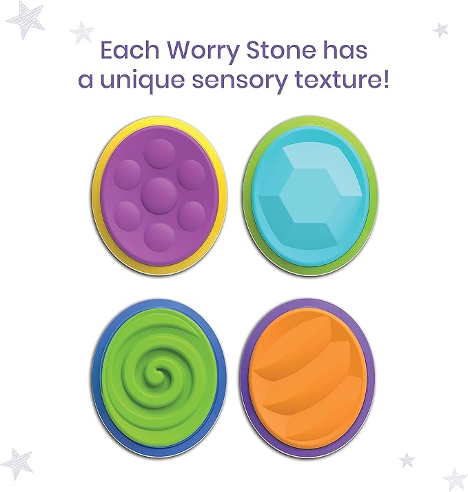 hand2mind Worry Stone Pals, Worry Stones for Anxiety, Fidget Bracelet for Kids, Kids Anxiety Relief, Toddler Sensory Toys, Calming Toys, Calm Down Corner Supplies, Social Emotional Learning Activities